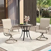 Load image into Gallery viewer, Patio Dining Set for 6, 7 Pieces Includes 53" Round Patio Table with Umbrella Hole and 6 Outdoor Swivel Chairs