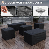 Load image into Gallery viewer, 5 Piece Patio Furniture Set with Storage Table and Waterproof covers