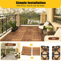 Load image into Gallery viewer, Hardwood Interlocking Patio Deck Tiles, 12''x12'' 36 Pcs