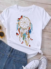 Load image into Gallery viewer, Feather Dreamcatcher Women's Fashion T Shirt