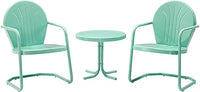 Load image into Gallery viewer, 3-Piece Retro Metal Bistro Patio Outdoor Chair and Side Table Set