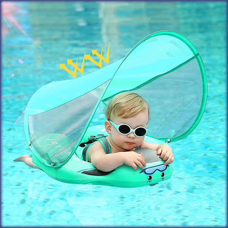 Baby Float with Sunshade Canopy and Crotch Strap
