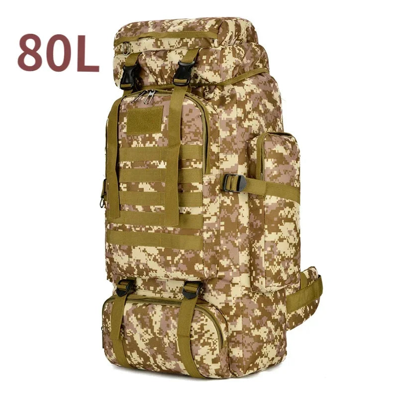80L/100L Large Mountaineering Tactical Backpack, Hiking, Camping, Travel