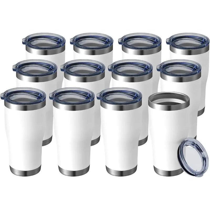 20 oz Tumbler Bulk, Stainless Steel Tumblers with Lid, Vacuum Insulated, Double Wall Powder Coated