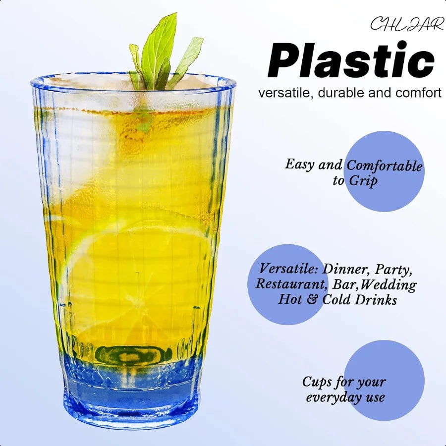 8 - 15 oz Unbreakable, Shatterproof Plastic Drinking Tumblers