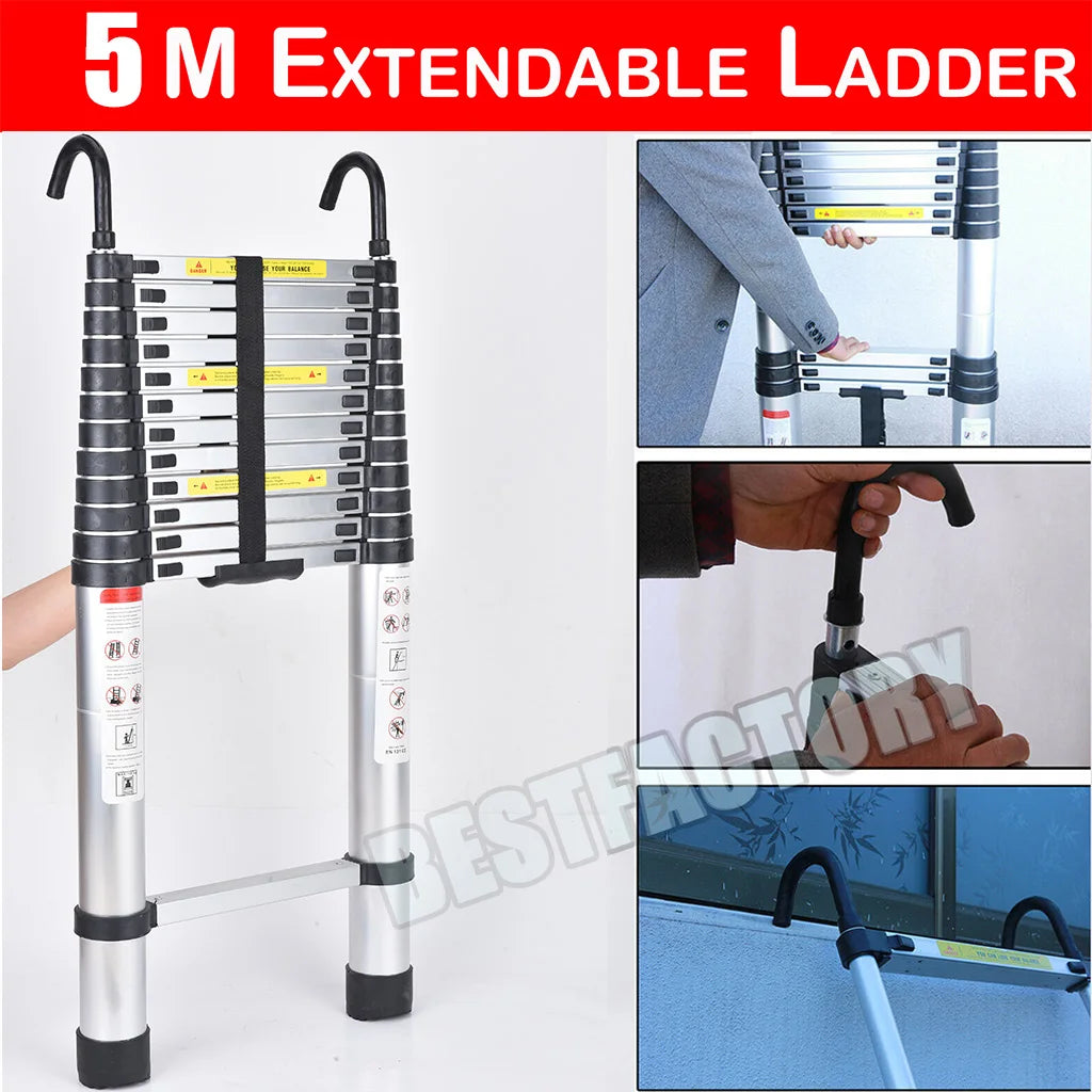 Telescopic Heavy Duty Extendable Multi-Purpose Folding Aluminium Ladder