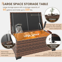 Load image into Gallery viewer, 5 Piece Patio Furniture Set with Storage Table and Waterproof covers