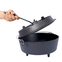 Load image into Gallery viewer, Pre-Seasoned Cast Iron Dutch Oven With Skillet Lid