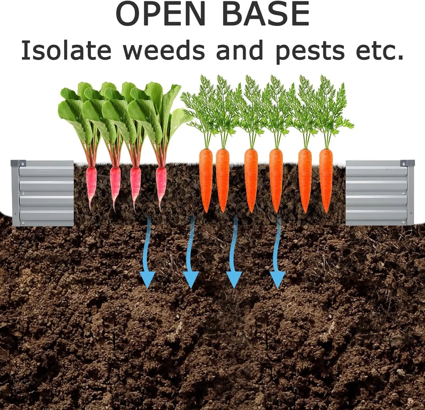 8x4x1ft (2 Pack) Galvanized Raised Garden Planter Box