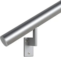 Load image into Gallery viewer, 17 ft Flush ADA Compliant Handrail Kit - Complete Indoor/Outdoor Handrail for Stairs - 1.6" Round Anodized Aluminum Rail