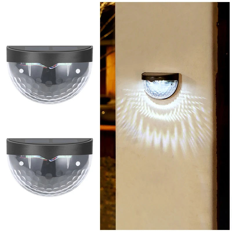 2 Piece Solar Wall Lamp, 6 LEDs, Waterproof