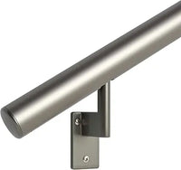 Load image into Gallery viewer, 17 ft Flush ADA Compliant Handrail Kit - Complete Indoor/Outdoor Handrail for Stairs - 1.6" Round Anodized Aluminum Rail