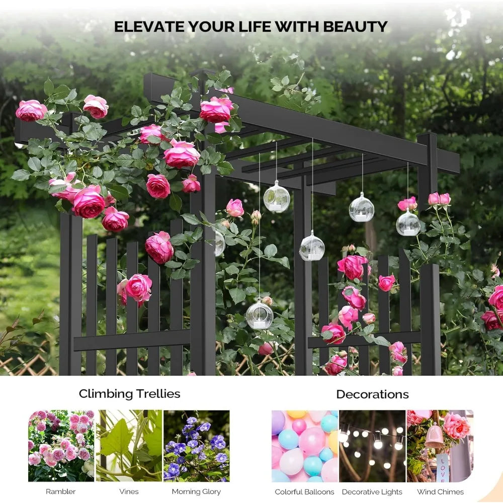 PVC Garden Arbor, Wedding Arch for Ceremony, Trellis for Climbing Plants