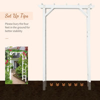 Load image into Gallery viewer, 7 ft Wood White Arched Trellis Arbor