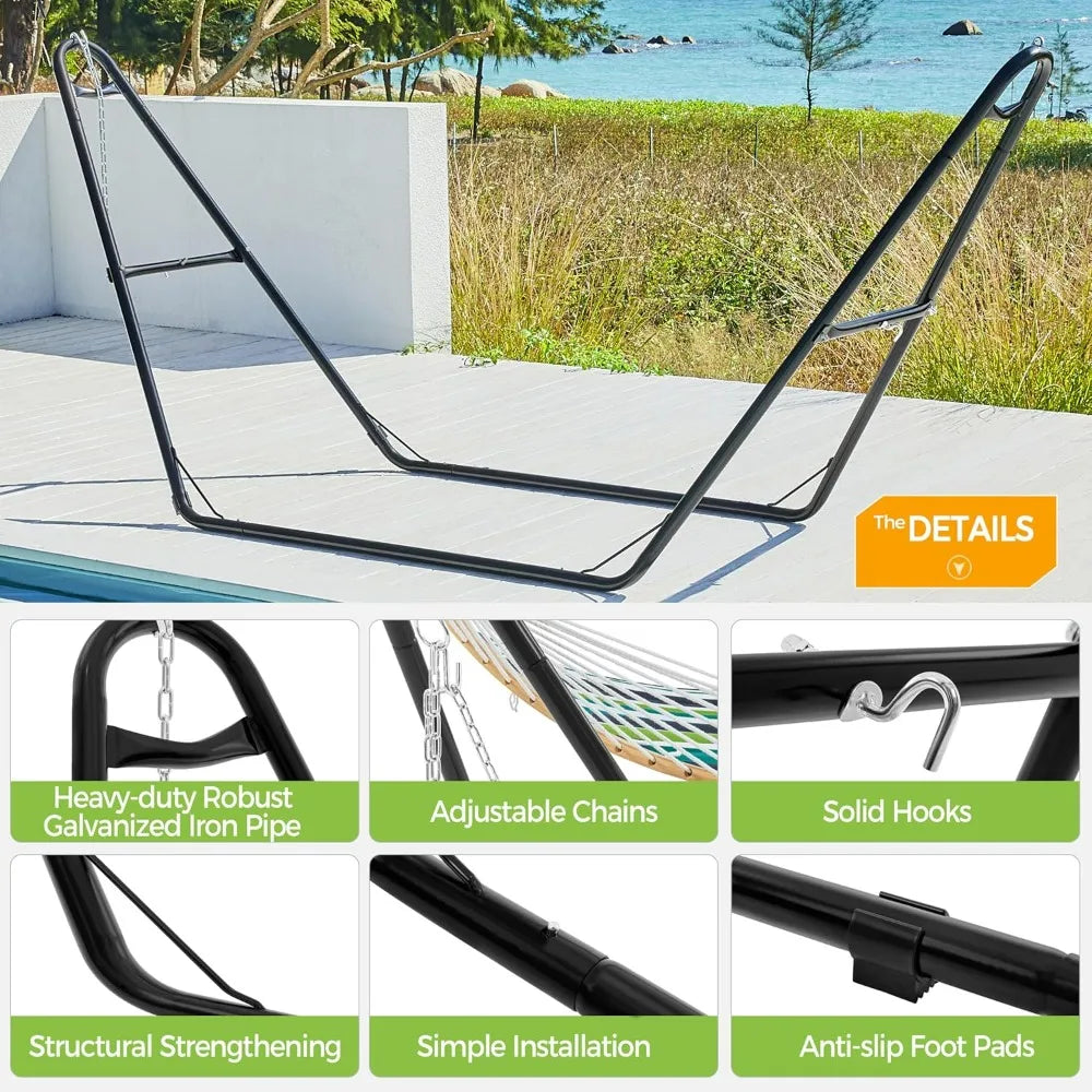 Universal Hammock Stand, Heavy-Duty, Double-Pipe Steel Hammock Stand for 9-14.5 Ft Hammocks, 475 Lb Capacity