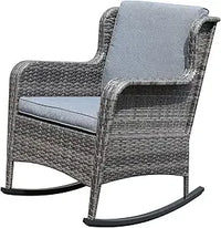 Load image into Gallery viewer, Outdoor Resin Wicker Rocking Chair with Olefin Cushions