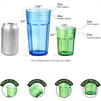 Load image into Gallery viewer, Set of 6 22oz Acrylic Shatterproof Glasses, Stackable, BPA Free, Dishwasher Safe