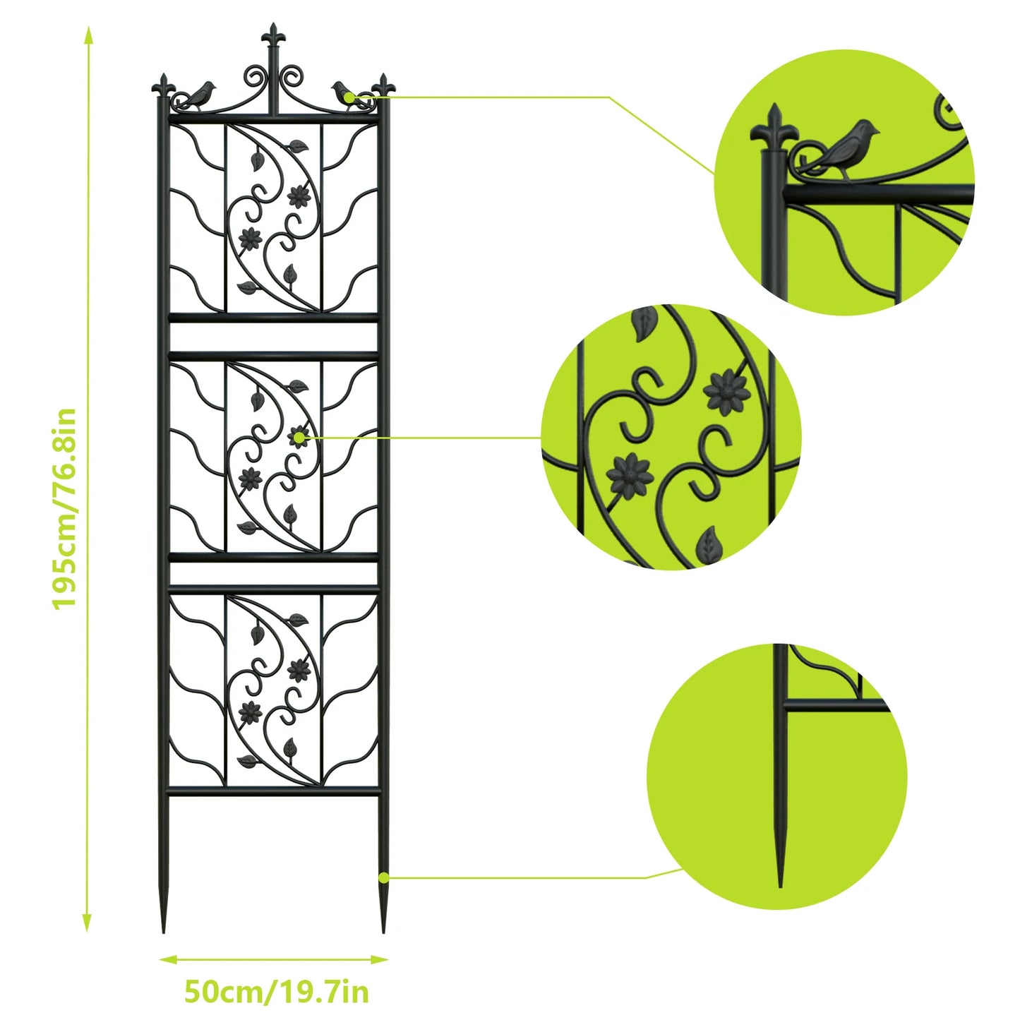 71 inch Metal Decorative Garden Trellis