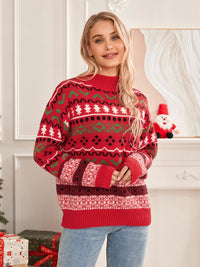 Load image into Gallery viewer, Women Christmas Sweater with Round Neck, Loose Fit