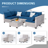 Load image into Gallery viewer, Outdoor Patio Furniture, 7 Piece Sectional Sofa, PE Rattan &amp; Wicker with Thick Cushions