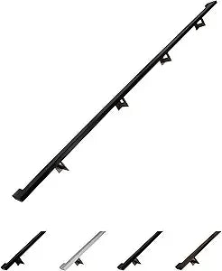 Contemporary Aluminum Complete Handrail, Brackets Included, Powder Coated Finish