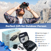Load image into Gallery viewer, 4K Infrared Night Vision Binoculars, 3 inch Screen, 8X Digital Zoom With Tactical Light, 5000mAh Rechargeable