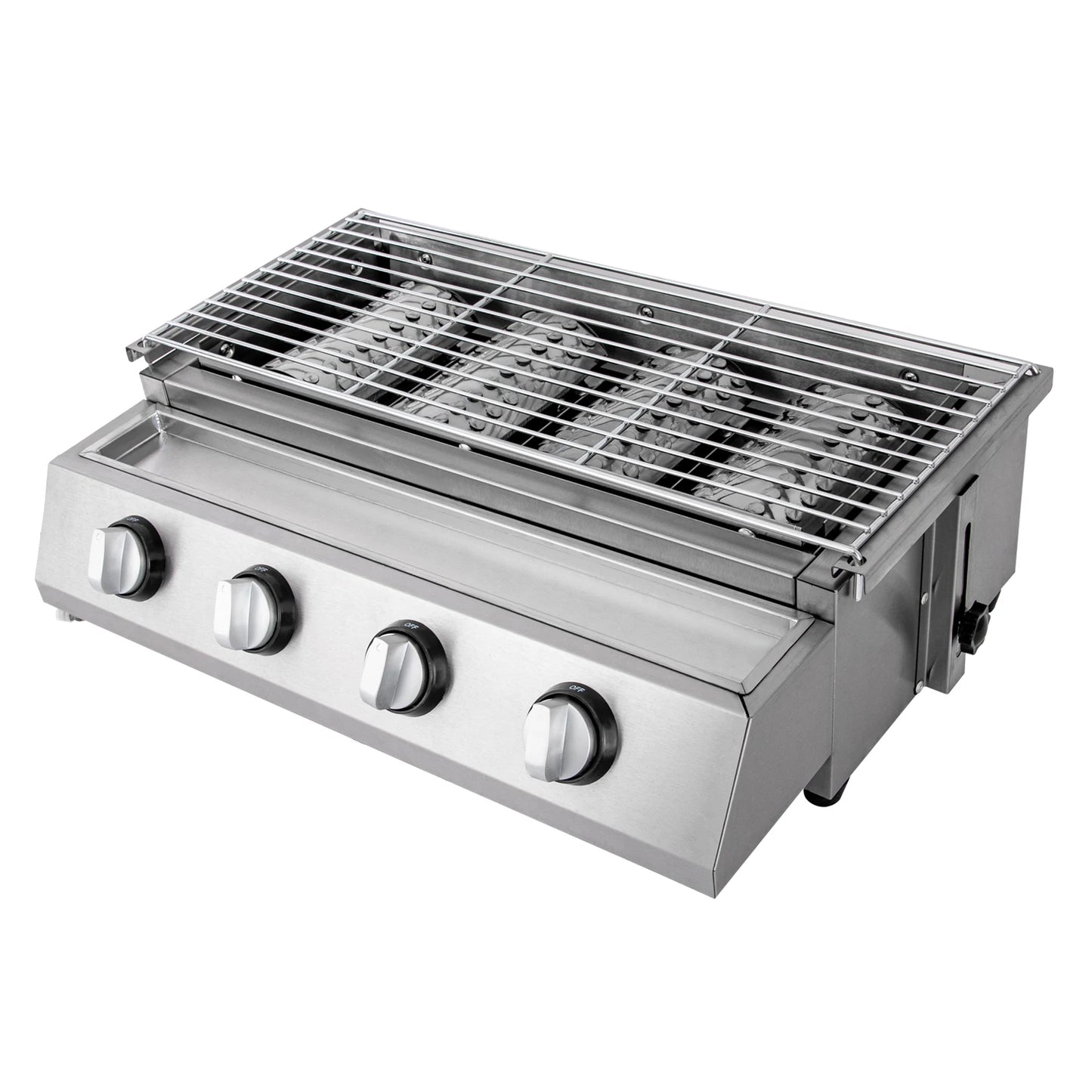 Stainless Steel Smokeless Barbecue Grill, 4 Burners, LPG Gas