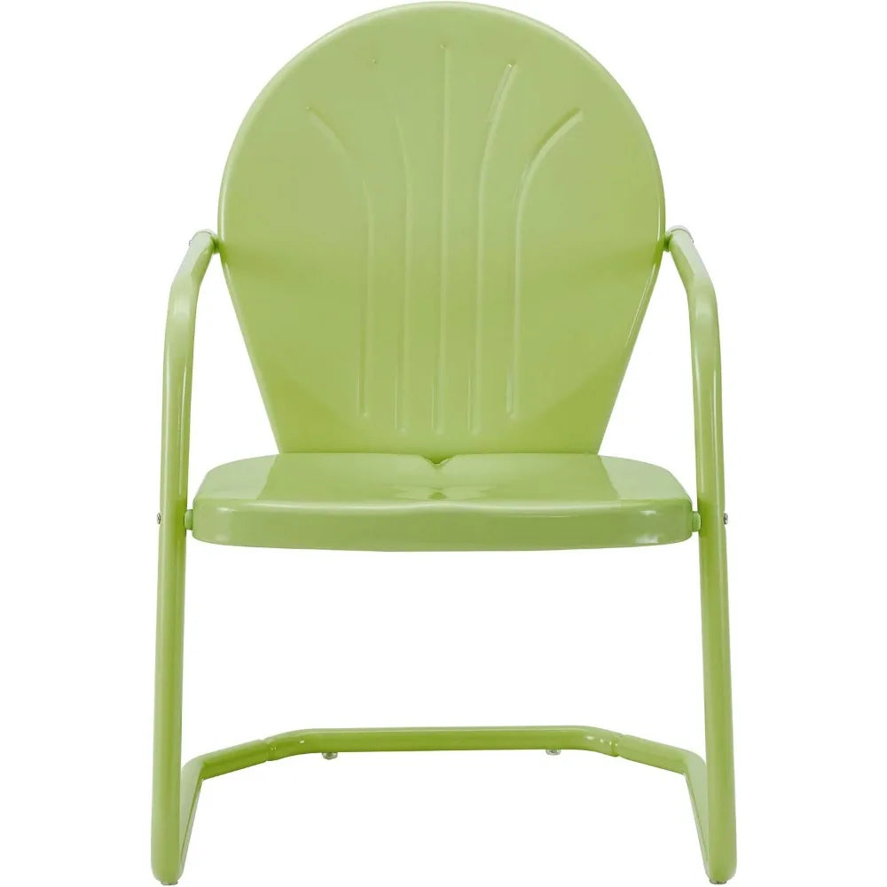 3-Piece Retro Metal Bistro Patio Outdoor Chair and Side Table Set