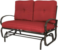 Load image into Gallery viewer, Glider Bench - Outdoor Rocking Loveseat with Sturdy Frame and Cushioned Seats