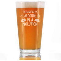 Load image into Gallery viewer, Alcohol is a Solution -16 oz Pint Glass, Ideal for Science Enthusiasts and Teachers, Funny Gift