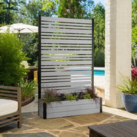 Load image into Gallery viewer, 6ft H x 3.8ft W x1ft L Freestanding Patio Privacy Screen w/Planter Box