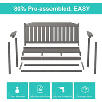 Load image into Gallery viewer, Popular Grey Outdoor Bench, All-Weather HDPE, Fade Resistant, 800 lbs Bearing