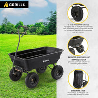 Load image into Gallery viewer, Heavy Duty Poly Utility Dump Wagon/Garden Cart w/Pneumatic Tires, 4 Cu Ft - 600 lb Capacity Wheelbarrow