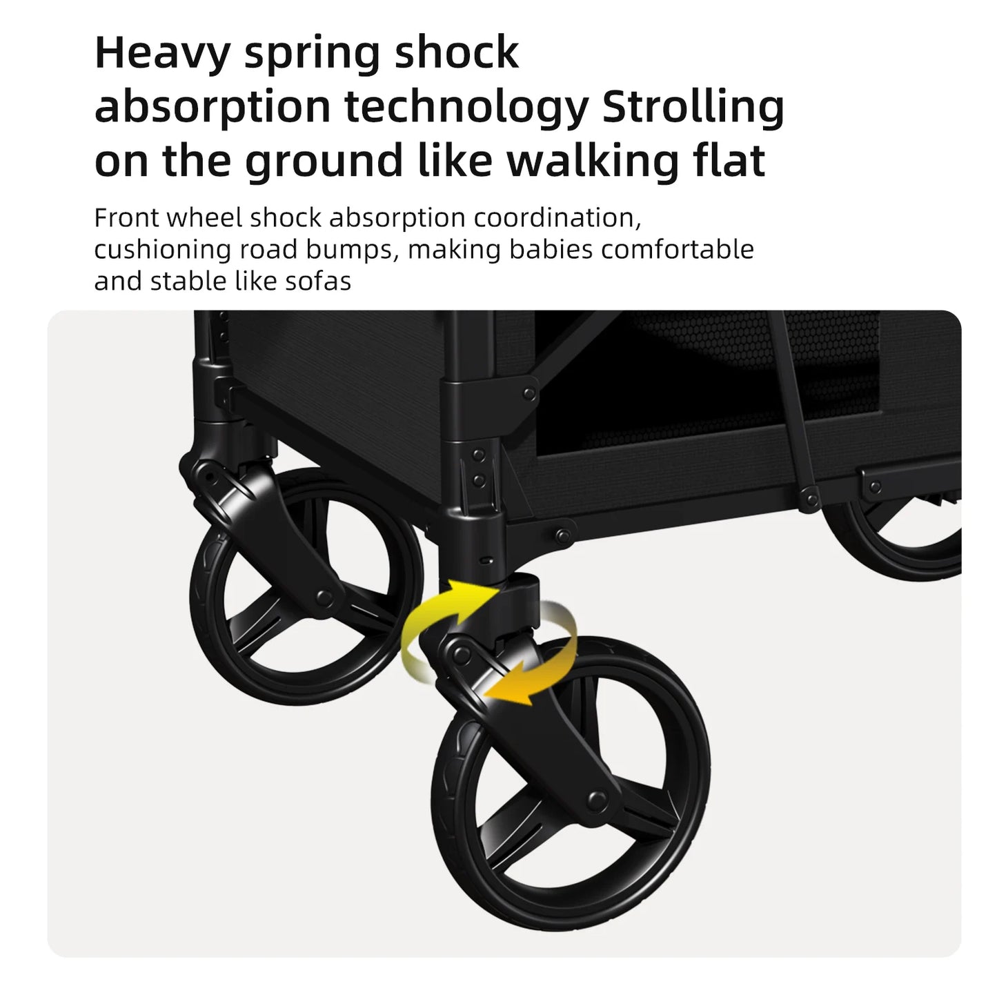 Double Stroller Wagon (2 Seater) - Collapsible Wagon Stroller with Seats with Magnetic Buckle 5-Point Harnesses