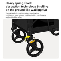 Load image into Gallery viewer, Double Stroller Wagon (2 Seater) - Collapsible Wagon Stroller with Seats with Magnetic Buckle 5-Point Harnesses