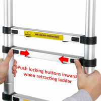Load image into Gallery viewer, Telescopic Heavy Duty Extendable Multi-Purpose Folding Aluminium Ladder