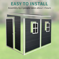 Load image into Gallery viewer, 8 x 4ft Outdoor Resin Garden Shed with Floor and 2 Windows, with Lockable Door