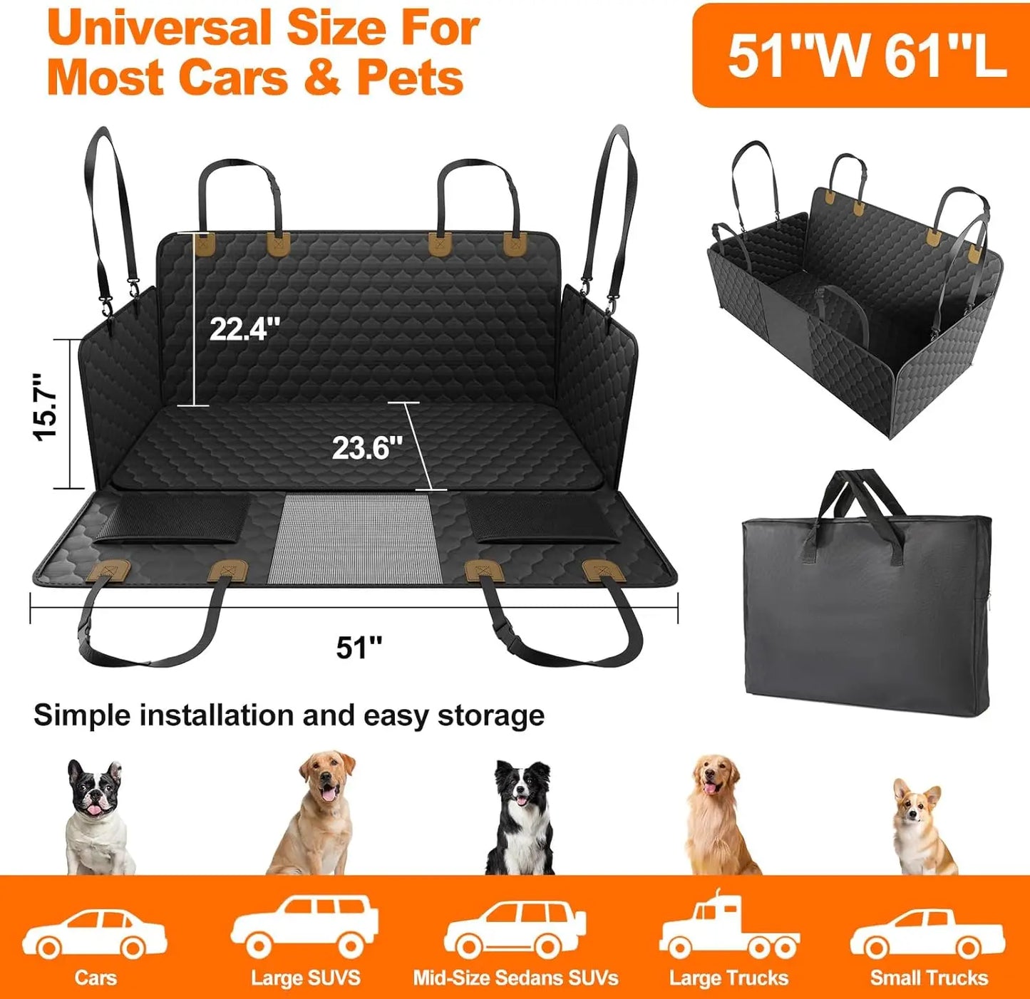 Waterproof, Foldable Pet Travel Seat Protector