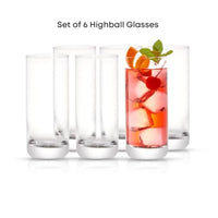 Load image into Gallery viewer, 6 piece set of 13 oz highball glasses made from lead free crystal, ideal for serving water, mojitos, Tom Collins and other mixed drinks