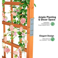 Load image into Gallery viewer, 9.4 ft Wooden Garden Arbor, Wedding Arch for Ceremony, Wood Garden Trellis for Plant Climbing, Pergola for Garden Backyard