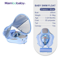 Load image into Gallery viewer, Baby Float with Sunshade Canopy and Crotch Strap