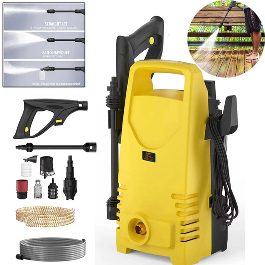 1800W 1.6GPM Electric High Pressure Washer with 3-in-1 Nozzle, Adjustable Spray Gun for Garden/Driveway/Deck Cleaning and More
