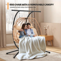 Load image into Gallery viewer, Oversized Cushioned Double Egg Swing Chair /  Hammock  with Adjustable Canopy