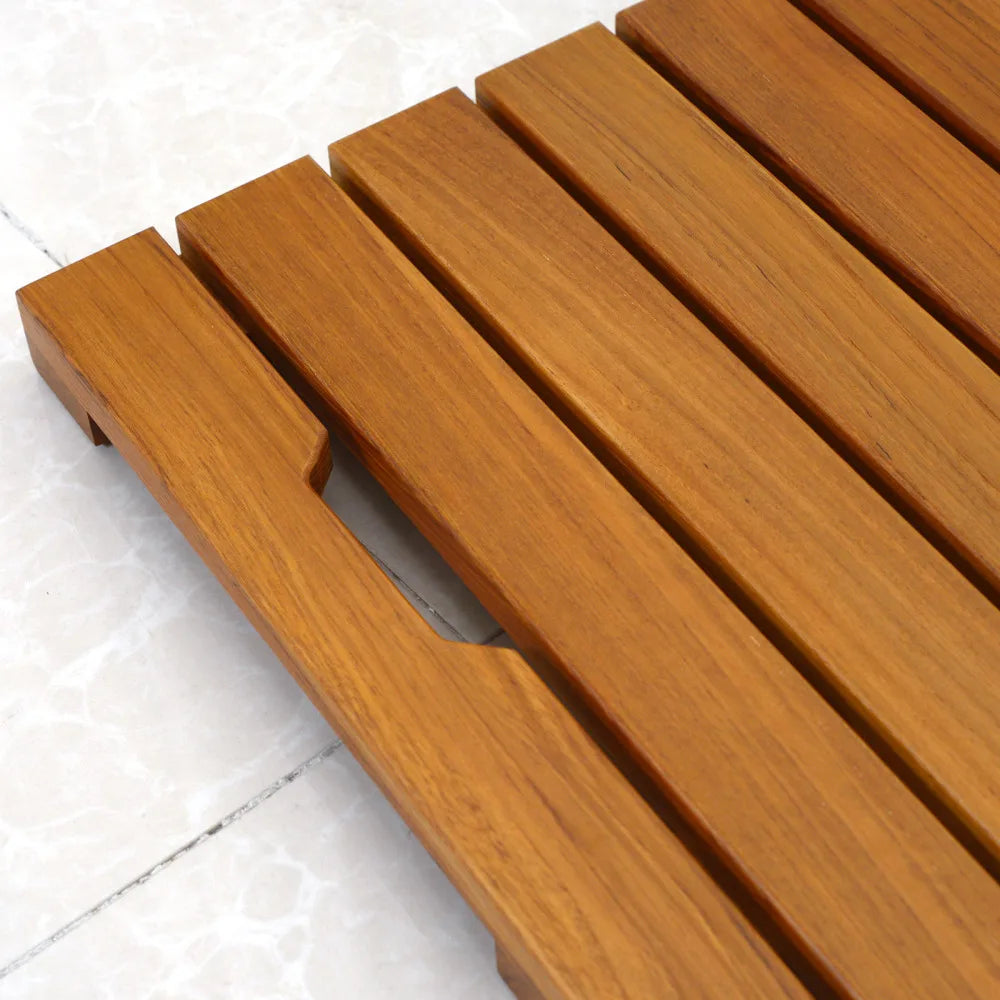 Solid Teak Wood Bathroom Shower Mat