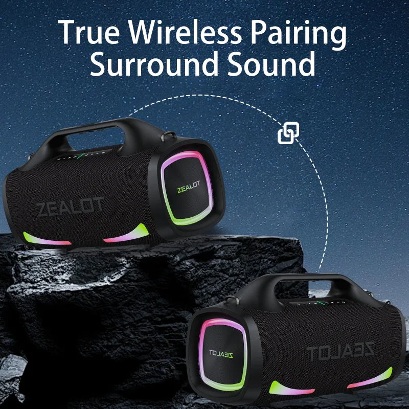 100W Wireless speaker, Outdoor Portable Subwoofer Speaker, Hifi Sound quality, Dual Pairing, Fast Charging, 24000mAh.