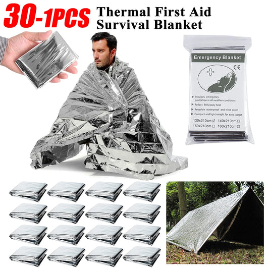 30 PC Emergency Rescue, Camping, Survival, Military, Rescue Blankets﻿