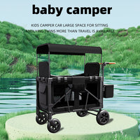 Load image into Gallery viewer, Double Stroller Wagon (2 Seater) - Collapsible Wagon Stroller with Seats with Magnetic Buckle 5-Point Harnesses