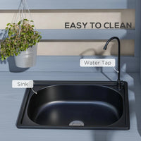 Load image into Gallery viewer, Wooden Potting Bench with Storage, Sink, Aluminum Tabletop，Water Tap for Backyard, Patio, Balcony, Gray