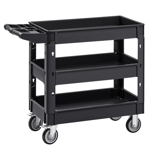 Utility Service Cart Dolly with 360° Swivel Wheels, Ergonomic Storage Handle for Warehouse/Garage/Cleaning