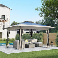 Load image into Gallery viewer, 13’x13’ Pop Up Gazebo, Outdoor Canopy Tent Shade with Metal Frame, Mosquito Netting for Patio, Garden, Lawn, Backyard